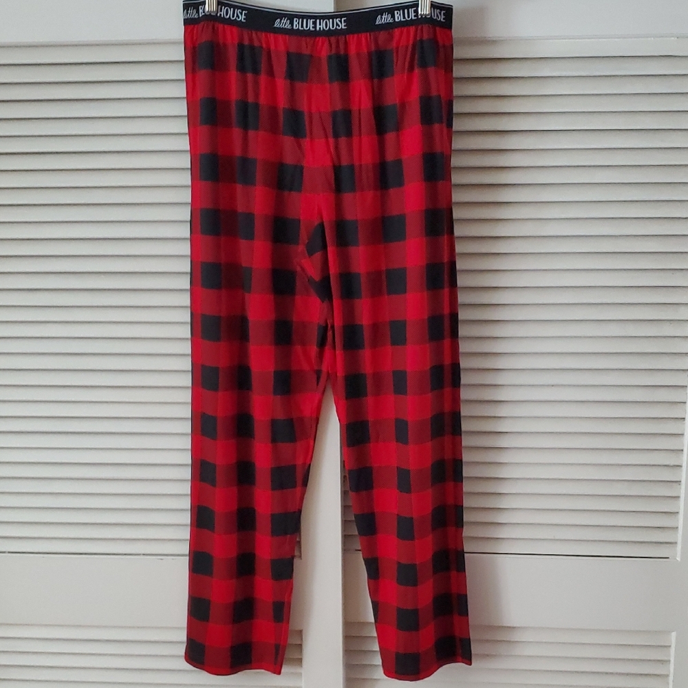 Little Blue House By Hatley Red and Black Plaid Men's Lounge Pants, SizeXXL/TTL